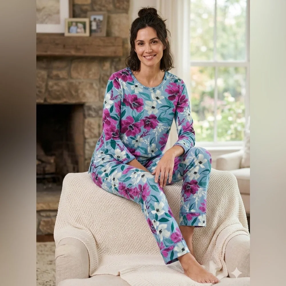 Carole Hochman Midnight Women's 2-Piece Cotton PJ Set, New